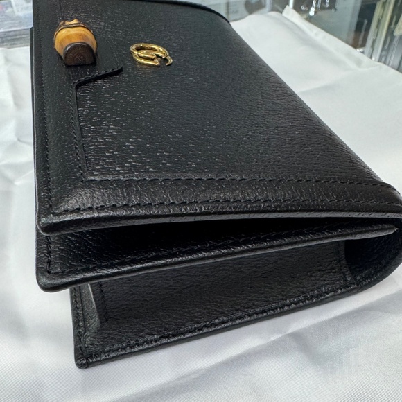 GUCCI 100% Authentic Mini-Bag W/S.G. Diana-BLACK Genuine leather w/Pigprint, NEW - Picture 9 of 9